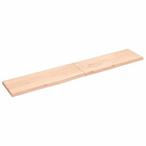 vidaXL kezeletlen tömör tölgyfa fali polc 220x40x(2-4) cm kép