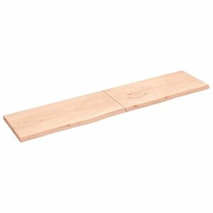 vidaXL kezeletlen tömör tölgyfa fali polc 220x50x(2-4) cm kép