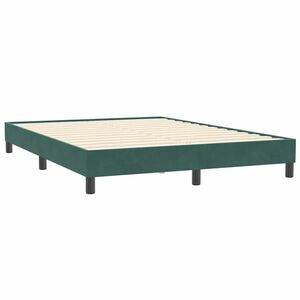 vidaXL sötétzöld bársony ágykeret matrac nélkül 140x210 cm kép