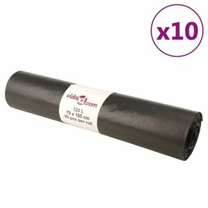 vidaXL szemeteszsákok 250 db Fekete 120 L kép