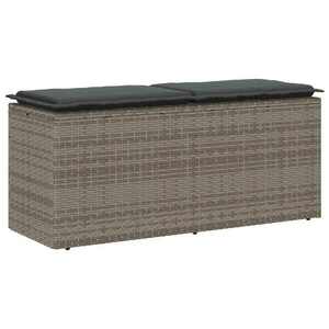 vidaXL szürke polyrattan kerti pad párnával 116 x 46 x 57 cm kép