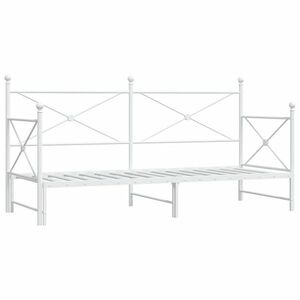 vidaXL Daybed with Trundle without Mattress White 90x190 cm acél kép