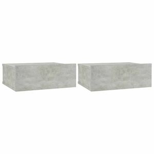 vidaXL 2 db betonszürke szerelt fa függő éjjeliszekrény 40x30x15 cm kép