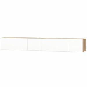 vidaXL 2 db tölgyfa/fehér magasfényű furnér TV szekrény 120x40x34 cm kép