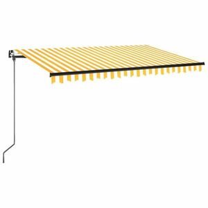 vidaXL sárga és fehér kézzel kihúzható napellenző 400 x 350 cm kép