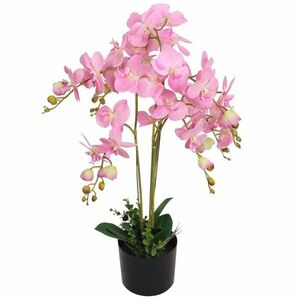 vidaXL cserepes rózsaszín műorchidea 75 cm kép