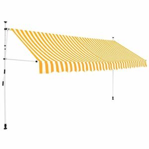 vidaXL narancssárga-fehér csíkos kézzel feltekerhető napellenző 350 cm kép