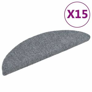 vidaXL 15 db világosszürke öntapadós lépcsőszőnyeg 56x17x3 cm kép