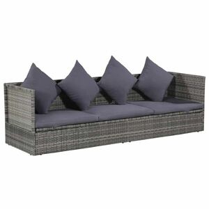 vidaXL szürke polyrattan kerti ágy 200 x 60 cm kép