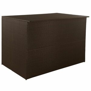 vidaXL barna polyrattan kerti tárolóláda 150 x 100 x 100 cm kép