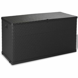 vidaXL antracitszürke PP rattan kerti tárolóláda 120 x 56 x 63 cm kép