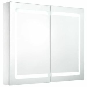 vidaXL tükrös fürdőszobaszekrény LED világítással 80 x 12, 2 x 68 cm kép