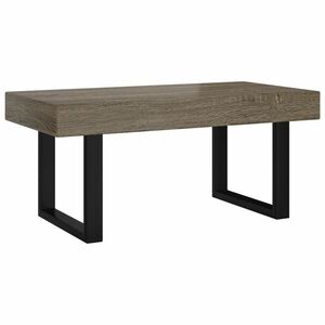 vidaXL szürke és fekete MDF és vas dohányzóasztal 90x45x40 cm kép