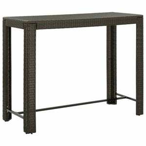 vidaXL barna polyrattan kerti bárasztal 140, 5 x 60, 5 x 110, 5 cm kép