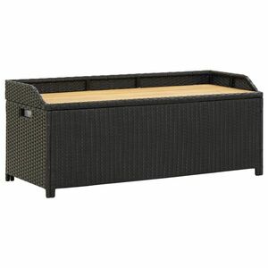 vidaXL fekete polyrattan kerti tárolópad 120 cm kép