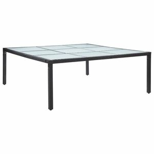 vidaXL fekete polyrattan kerti étkezőasztal 200 x 200 x 74 cm kép