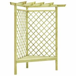 vidaXL impregnált fenyőfa kerti sarokpergola 130 x 130 x 197 cm kép