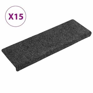 vidaXL 15 db tűvel lyuggatott szürke szövet lépcsőszőnyeg 65x21x4 cm kép