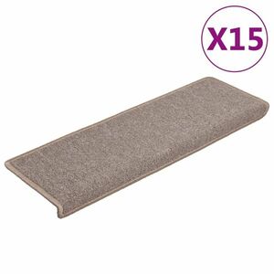 vidaXL 15 db világosszürke lépcsőszőnyeg 65x21x4 cm kép