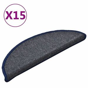 vidaXL 15 db sötétszürke és kék lépcsőszőnyeg 56 x 17 x 3 cm kép