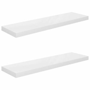 vidaXL 2 db magasfényű fehér MDF lebegő fali polc 90 x 23, 5 x 3, 8 cm kép