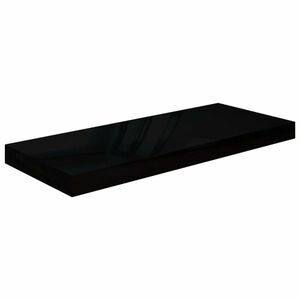 vidaXL magasfényű fekete MDF lebegő fali polc 60 x 23, 5 x 3, 8 cm kép