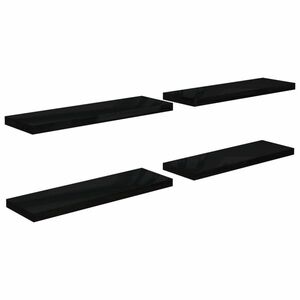 vidaXL 4 db magasfényű fekete MDF lebegő fali polc 80 x 23, 5 x 3, 8 cm kép