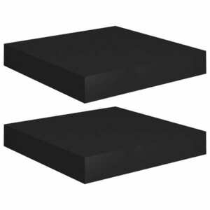 vidaXL 2 db fekete MDF lebegő fali polc 23 x 23, 5 x 3, 8 cm kép