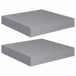 vidaXL 2 db szürke MDF lebegő fali polc 23 x 23, 5 x 3, 8 cm kép