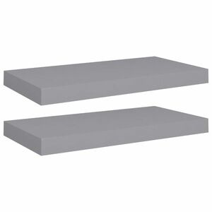 vidaXL 2 db szürke MDF fali polc 50 x 23 x 3, 8 cm kép