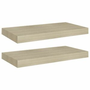 vidaXL 2 db tölgyszínű MDF lebegő fali polc 50 x 23 x 3, 8 cm kép