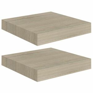 vidaXL 2 db tölgyszínű MDF fali polc 23 x 23, 5 x 3, 8 cm kép