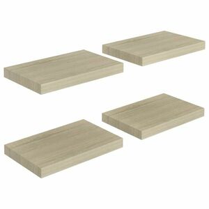 vidaXL 4 db tölgyszínű MDF lebegő fali polc 40 x 23 x 3, 8 cm kép