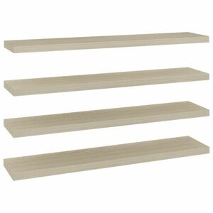 vidaXL 4 db tölgyszínű MDF lebegő fali polc 120 x 23, 5 x 3, 8 cm kép