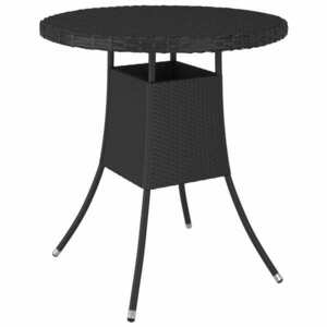 vidaXL fekete polyrattan kerti asztal 70 x 70 x 73 cm kép