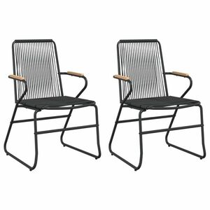 vidaXL 2 db fekete PVC rattan kerti szék 58 x 59 x 85, 5 cm kép