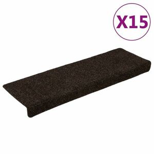 vidaXL 15 db tűvel lyuggatott barna szövet lépcsőszőnyeg 65x21x4 cm kép