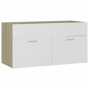 vidaXL fehér és sonoma-tölgy forgácslap mosdószekrény 90x38, 5x46 cm kép