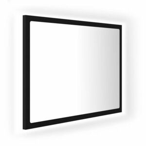 vidaXL fekete akril LED-es fürdőszobai tükör 60x8, 5x37 cm kép