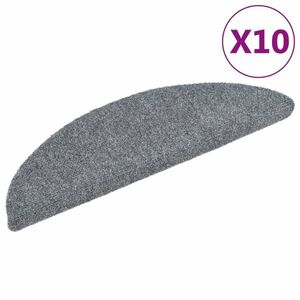 vidaXL 10db világosszürke lyukasztott öntapadó lépcsőszőnyeg 56x17x3cm kép