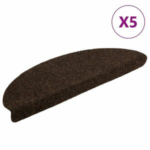 vidaXL 5 db barna tűlyukasztott öntapadó lépcsőszőnyeg 65 x 21 x 4 cm kép