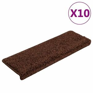 vidaXL 10 db barna lépcsőszőnyeg 65x21x4 cm kép