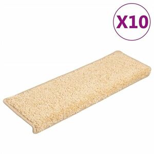 vidaXL 10 db barna lépcsőszőnyeg 65 x 21 x 4 cm kép