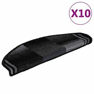 vidaXL 10 db fekete és szürke öntapadó lépcsőszőnyeg 65x21x4 cm kép