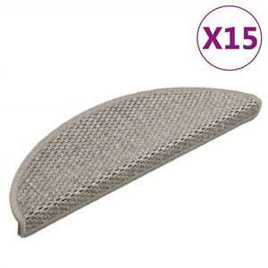 vidaXL 15db szizál hatású ezüst színű öntapadó lépcsőszőnyeg 56x17x3cm kép