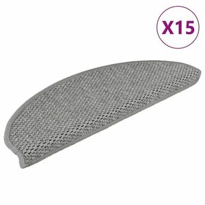 vidaXL 15 db szizál hatású ezüstszínű öntapadó lépcsőszőnyeg 65x21x4cm kép