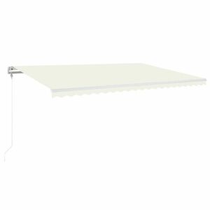 vidaXL krémszínű automata szélérzékelős és LED-es napellenző 500x300cm kép