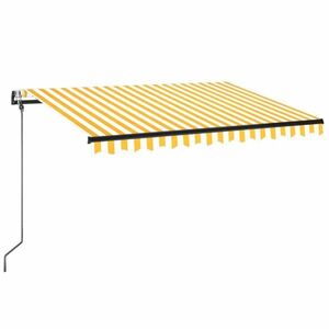 vidaXL sárga-fehér szélérzékelős és LED-es napellenző 350 x 250 cm kép