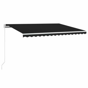 vidaXL antracitszürke kézzel kihúzható LED-es napellenző 400 x 300 cm kép