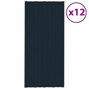 vidaXL 12 db antracitszürke horganyzott acél tetőpanel 100 x 45 cm kép